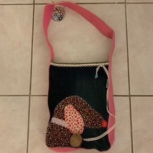 Denim Dog Shoulder Bag